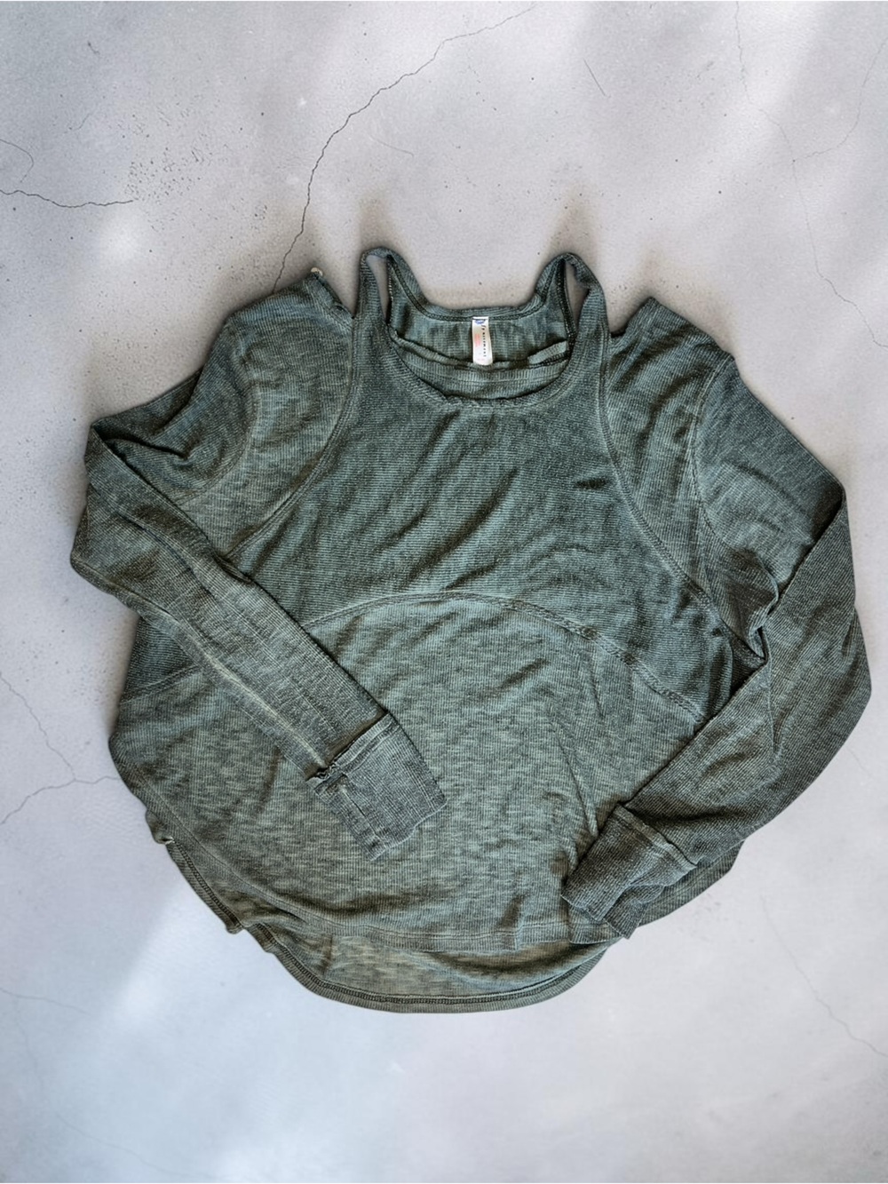 FP Movement by Free People Olive Green Women's Crewneck Top
